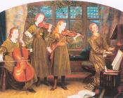 Mrs. Vernon Lushington and Her Children - 亚瑟·休斯